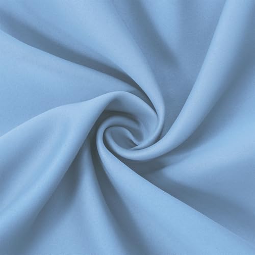 Image of LEMOMO Sky Blue Blackout Curtains 66 x 63 Inch Length /Set of 2 Curtain Panels /Thermal Insulated Room Darkening Blackout Curtains for Bedroom