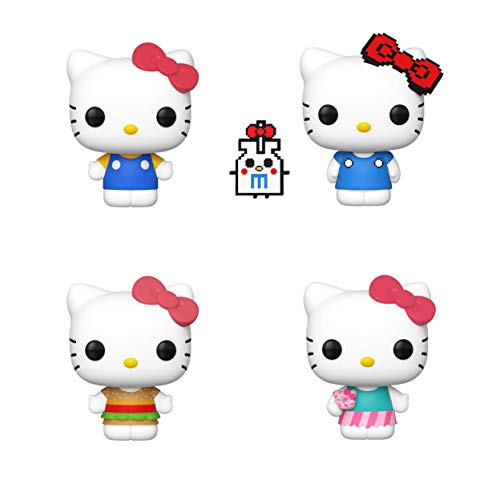 Funko Sanrio: Pop! Hello Kitty Series 2 Collectors Set - Classic Hello Kitty, Anniversary, Kitty Burger Shirt, Kitty Sweat Treat