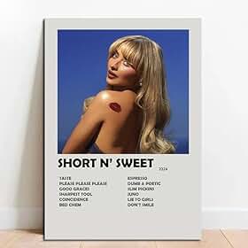 Quadro Placa Decorativa Sabrina Carpenter Short N' Sweet em MDF 28x20cm