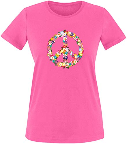 EZYshirt® Hippie Peace Flower Power T-Shirt Damen Cover