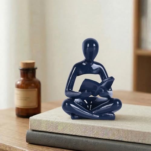 Set de 3 estatuas decorativas pensador azul QIANLING miniatura 6