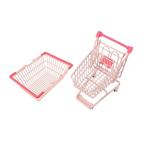 Vaguelly 1 Set Mini Shopping Cart Storage Baskets for Makeup Lightweight Compact Design for Home Decoration Playtime Fun