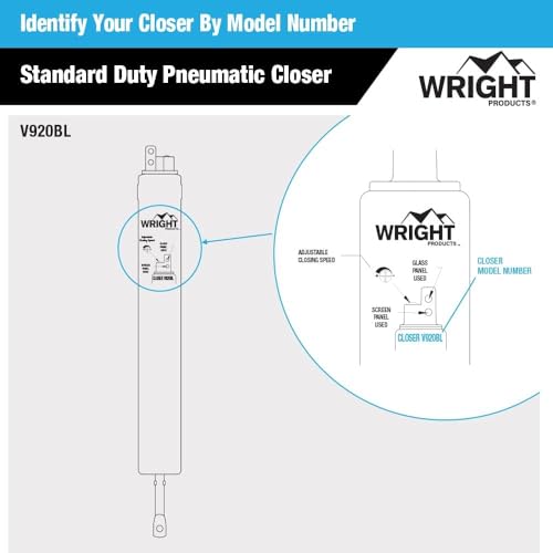Wright Products - Standard Duty Pneumatic Screen and Storm Door Closer, Black - Thumbnail 5