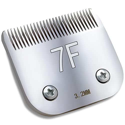 7F Clipper Blade A5 Blades - SK2 High Carbon Series Detachable 7F Blade, 7F Clipper Blades Compatible with Most Andis, Wahl, Oster A5 Clippers (1/8 Inch 3.2mm Cut Length)
