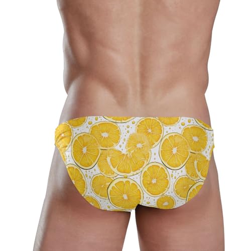 Lemon Fruit Swim Briefs for Men Swimsuit Bikini Swimwear S A1114793