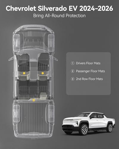 Image of 3W Floor Mats for 2024-2026 Chevrolet Silverado EV /Sierra EV /EV Denali
