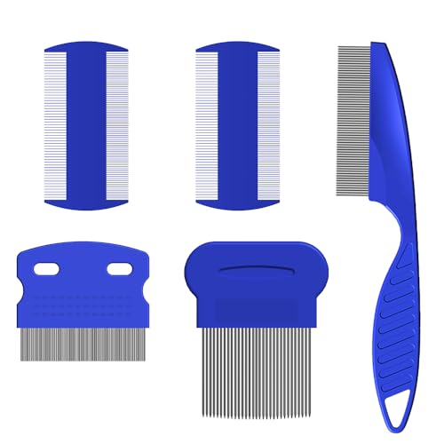 Peines de Piojos, 5 Piezas Peine de Dientes de Acero Inoxidable,...