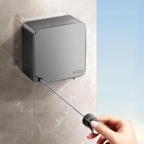 Corde à linge murale rétractable invisible et robuste en acier