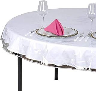 SOFINNI Clear Plastic Tablecloth Protector, Table Cloth Vinyl (70" Round)