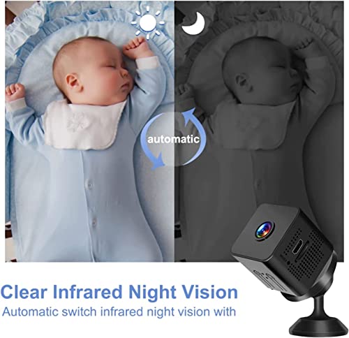 Home Indoor Security Camera Wireless Smart Door Camera 1080P Wifi Camera Nanny Dog Pet Body Room Cameras Small Dome Camera For Security Build-In Battery Outdoor Camera With Night Vision/App Control #TOP6