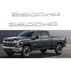 2500Hd 2500 Hd Letter Emblems Badges Replacement for Front Right Left Door Side Nameplates Decals Sticker (Silver)