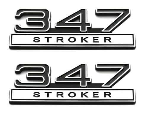 Image of 2pcs 347 Liter 5.7 Stroker Engine Emblems Badge 3D Decals Stickers Cars Trucks (Chrome Black)