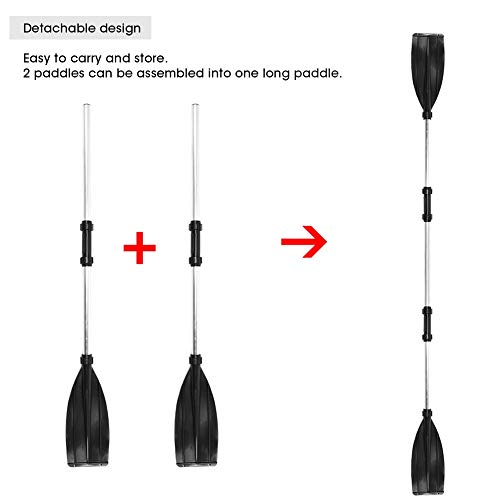 Aramox Remi per Barche, Remi a Galla Rimovibili 210 cm/82,7 Pollici, Paddle in Lega di Alluminio a Doppia estremità Portatili per Canoa per Kayak