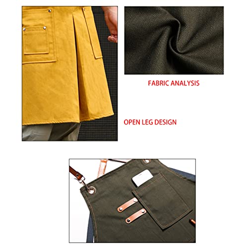 FYYYY Delantal Cocina, Unisex De Mezclilla Gruesa con Espalda Cruzada, Delantales De Cocina con Bolsillos, Ropa De… - Imagen 8