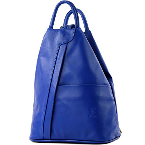 Modamoda de: T180   ital Bolso mochila para mujer en piel napa  Color:Royal Blue
