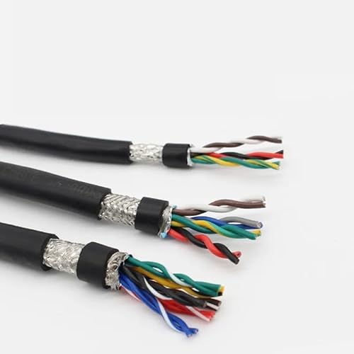 EWAIDI Twisted Pair Shielded Cable 2 4 6 8 10 12 core 20 22 18 26 24awg 5 M PVC Pure Copper core Communication Signal Soft Control Cable(5 Meters Price,4 CORES_20 AWG 0.5MM) alternate view