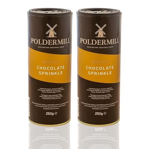 Poldermill 2Pack Chocolate Sprinkler Shaker 2 × 250g BaristaGrade Cocoa Dust Vegan NutFree Coffee Topping for Lattes Cappuccinos Hot Chocolate & Desserts - Avalo Supplies