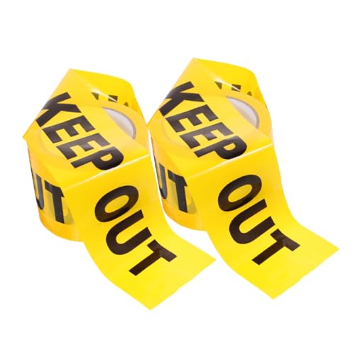 WEKADRIN 2ロール 非粘着性警告テープ巻 警戒表示 黄色 立入禁止表示 工事現場 犯罪現場用 多目的 注意喚起テープのサムネイル