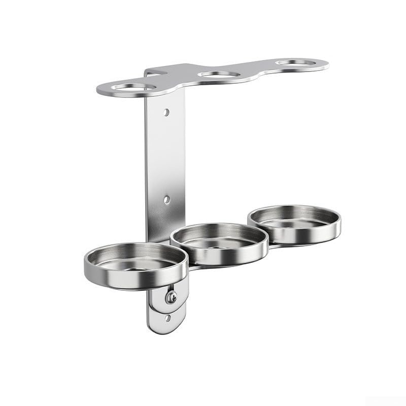 Dispenser Bottle Holder, Wall Mounted Non Perforated Soap Dispenser Bracket, 304 Stainless Steel Bathroom Soap(3 Hole)
