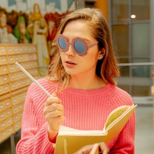 Kids Flower Sunglasses for Preschool Girls Round Lens Design Cute Outdoor Beach Accessories Perfect for Parties and Summer3