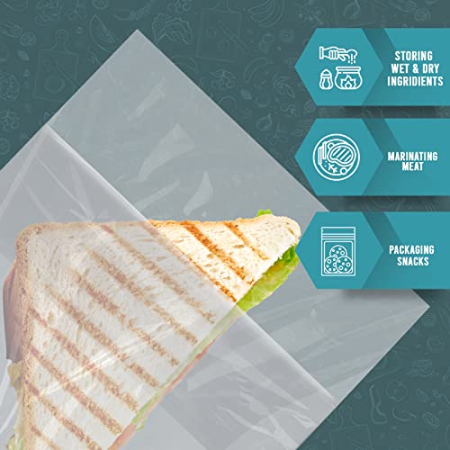 Pami PAM-20115 Fold Top Sandwich Bag [200 Pieces] - Disposable Plastic Sandwich Bags With Fold & Close Design- Food Sandwich Baggies thumb #2
