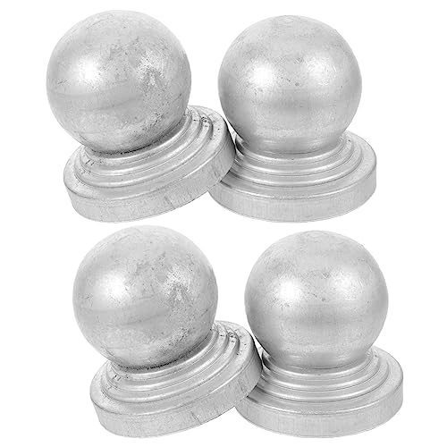 DIYEAH 4piezas Tapas Metálicas Para Postes De Valla Con Forma De Bola Protectores Resistentes Para Cercas De Jardín Cubre Pilares Decorativos Galvanizados