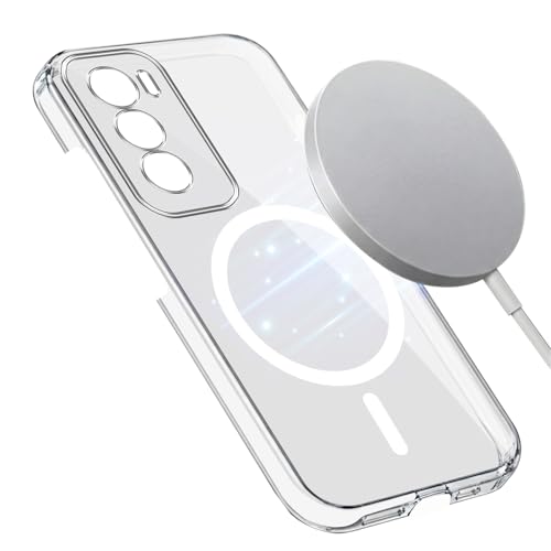 Image of Jkobi Lifetime Anti-Yellow MagSafe Compatible Clear Back Cover Case for Oppo Reno12 5G | Oppo Reno 12 5G (Sleek Hard Crystal | Shockproof and Camera Protection)