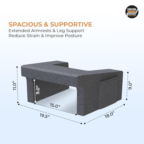 Image of CareFoam Memory Foam Lap Desk Pillow | Work Desk Accessories for Reading, Gaming, Studying Comfortable Armrest, Easy to Store Work from Home Pillow Perfect for Using on Bed, Sofa & Floor | Black Color