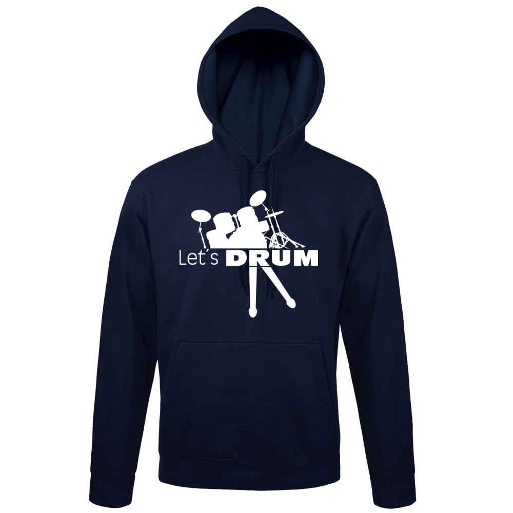 Lets Drum perkusja z patyczkami męska bluza z kapturem, grantowy, 4XL