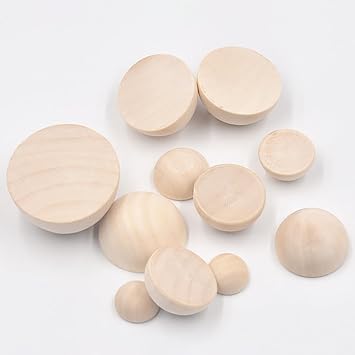 FSSTUD 7 Pcs Large Half Round Wood Balls Wooden Pottery Molds Wood Ceramic Top Tools Pottery Bowl Plate Press Tools Pottery Form Mould Wooden Clay Tool Set for Art Making