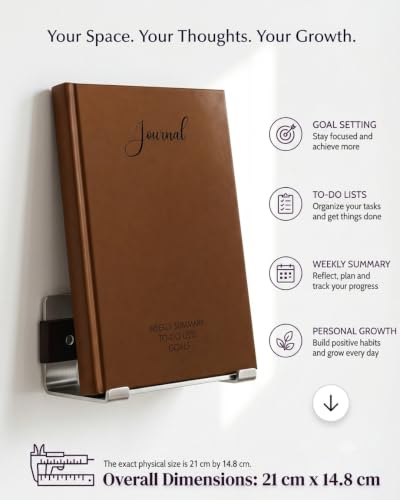 Image of Unruled Premium Hardcover Journal Notebook | Weekly Summary, To-Do Lists & Goal Planner | Undated Productivity Journal | A5 Size, Smooth Writing Pages | 100gsm Thick Paper, 80 Sheets /160 Pages Per Book | Elegant Notebook for Work, Study & Personal Planning (BROWN, Unruled)