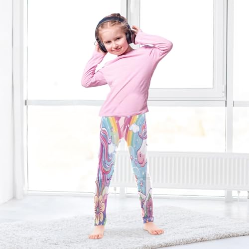 Toddler Girls Leggings Printed Yoga Pants Leggings Unicorn and Flowers Clouds for Kids4