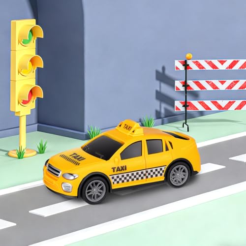 Auto de Juguete Taxi de Plástico con Retropedaleo miniatura 2