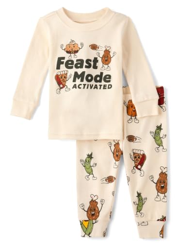 Image of The Children's Place Baby and Kids' Sibling Matching Halloween and Holiday Pajama Sets, Cotton