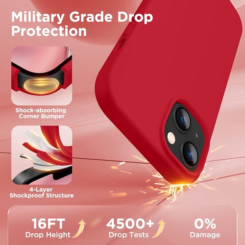 Image of GolbinBox Magnetic for iPhone 13 /14 Case, Silicone Cover, Red
