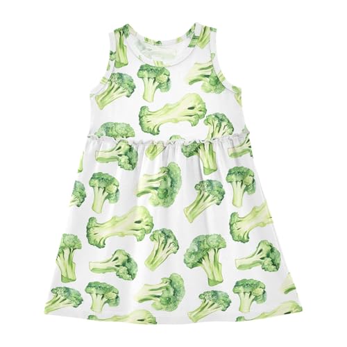 Broccoli Girls Summer Sleeveless Dress Casual Sundress 2-8 Years