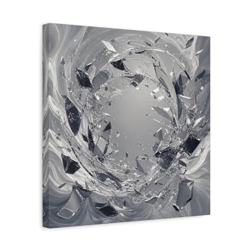 Art mural canvas éclats de verre monochrome avec châssis épais de 3 cm