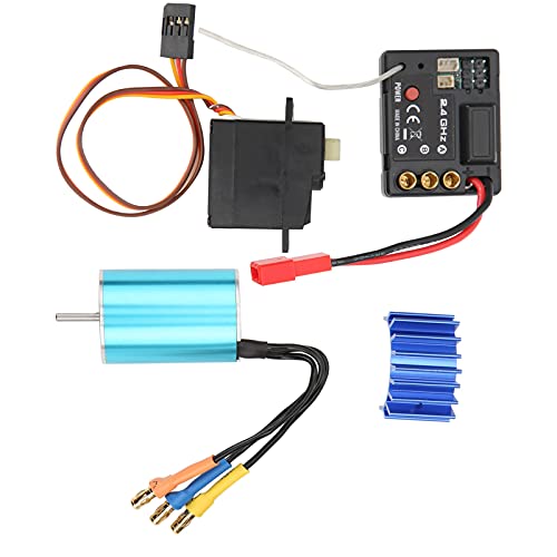 HOSIS 4 Pole Sensorless Brushless Motor, Langlebiger Brushless Motor ESC Empfänger Servo Set für SG1604 RC Auto für SG 1/16 RC Auto für SG1603 Fernbedienung Auto Cover