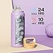 40 oz Insulated Water Bottle for Workout: 3 Lids, Leakproof, Keep Ice 24H and Hot 12H, Double Wall, Large Metal Water Flask with Handle for Camping, Hiking, Climbing, Travel, Outdoors (Vintage Lilac)