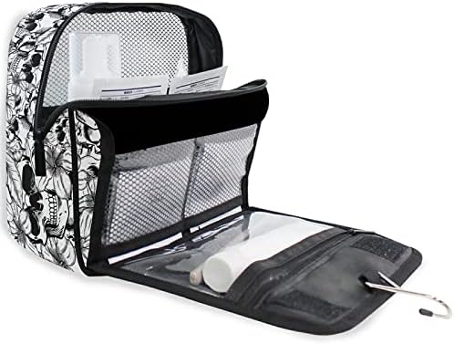 Miniatura 3 de Neceser colgante, bolsa de viaje de maquillaje de calavera gótica para artículos de tocador, organizador de artículos de tocador portátil, kit de
