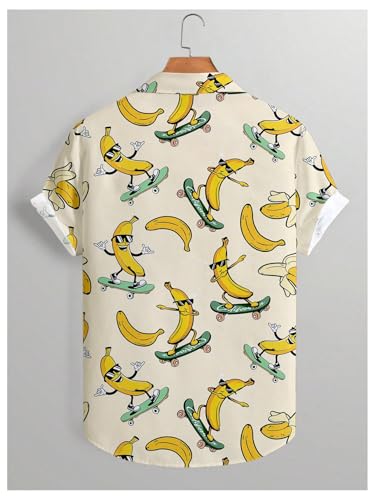 Floerns Men's Causal Summer Print Hawaiian Shirt Short Sleeve Button Down Beach Shirts2