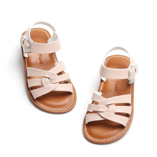 Image of Felix & Flora Toddler Girl Sandals - Little Girl Easter Dress Shoes Lightweight Open Toe Beach Holiday Flats