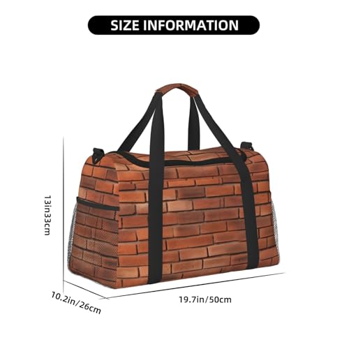 Travel Duffel Bag Lightweight Waterproof Carry On Tote Bag Foldable Weekender Overnight Bags Red Brick Wall Texture Sport Gym Bag For Women Men2