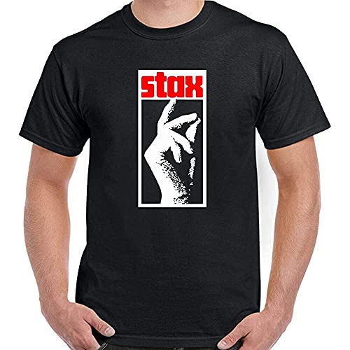 JILIN STAX Records Mic Label Mens T-Shirt Northern Soul Top Otis Reading Isaac Haye Cover