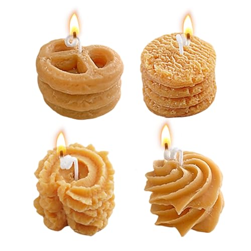 Juego de 4 piezas perfumadas de con forma de galleta, aromaterapia, decoración del hogar con fragancia relajante, artesanía multiusos para cumpleaños, San Valentín, vacaciones, otoño, interiores
