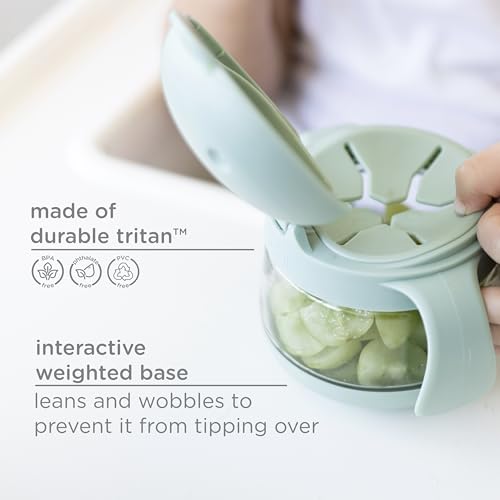 Image of Ubbi Tweat Snack Container for Kids & Toddlers, Sage Green & Blush Pink (Pack of 6)