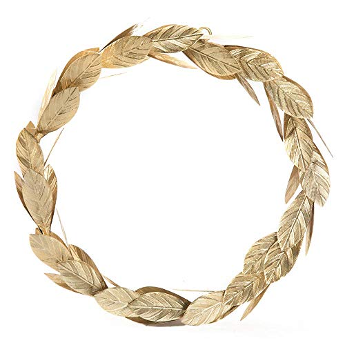 Gold Leaves Metal Wreath Wall Decor For Front Door,13 Inch Door Wreath For Christmas,Window,Wedding,Party Decoration #TOP5