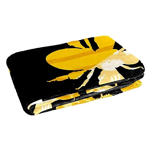 Couverture chaude bourdon doré motif chic 150x100 cm lit