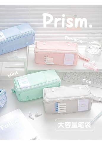Image of WORSHIPER Kawaii Cute Pencil Pouch with Push Pull Eraser Set for Kids | Premium Canvas Zipper Stationery Organizer Box with Cartoon Design | Gift Combo for Boys & Girls (Soft More Pink + Earser)