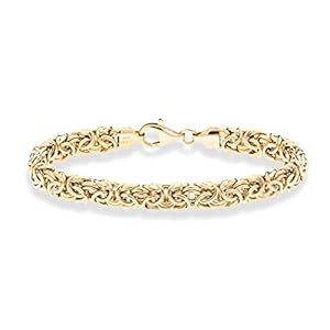 Miabella Italian 18K Gold Over Sterling Silver Byzantine Bracelet for Women, Handmade in Italy (Length 7.5 Inches)